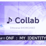 ONF：MY IDENTEITY アルバム収録曲Collabを示すビジュアル画像。紫の背景にタイトル文字入り。